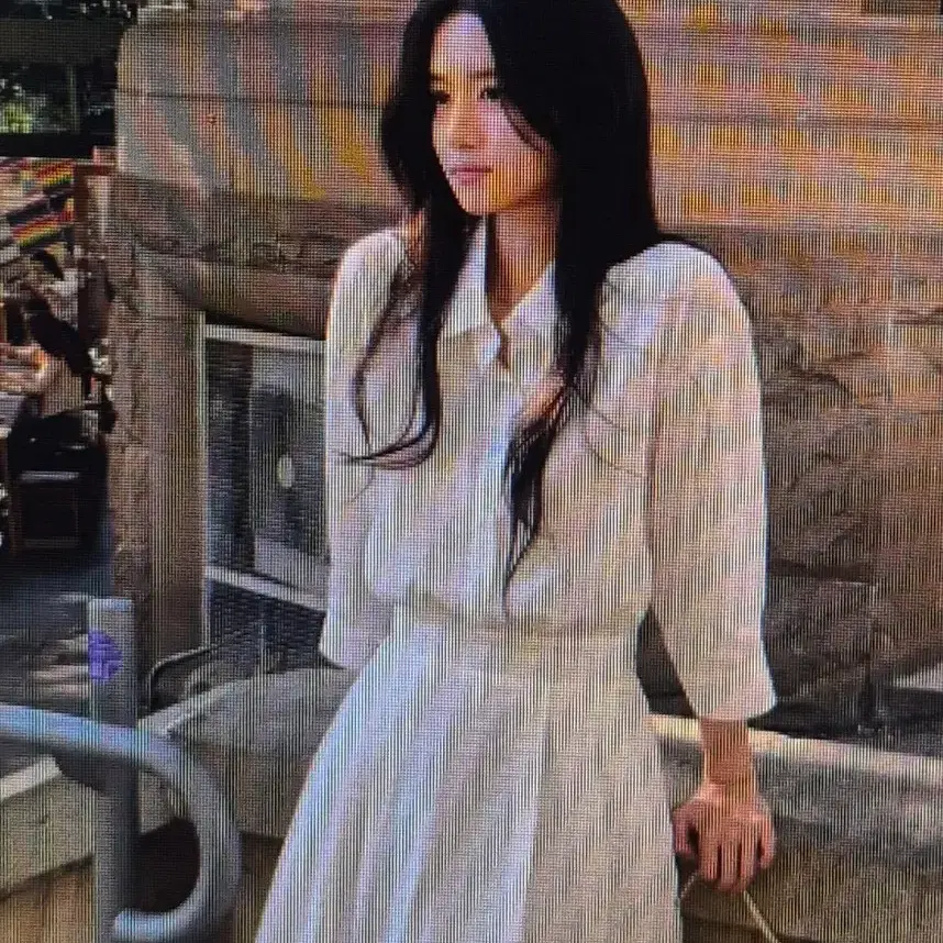 (해외배송)화이트/블랙 셔츠 원피스