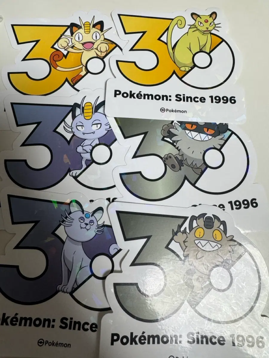 포켓몬 30주년 로고 스티커 나옹 페르시온 나이킹 6종 세트