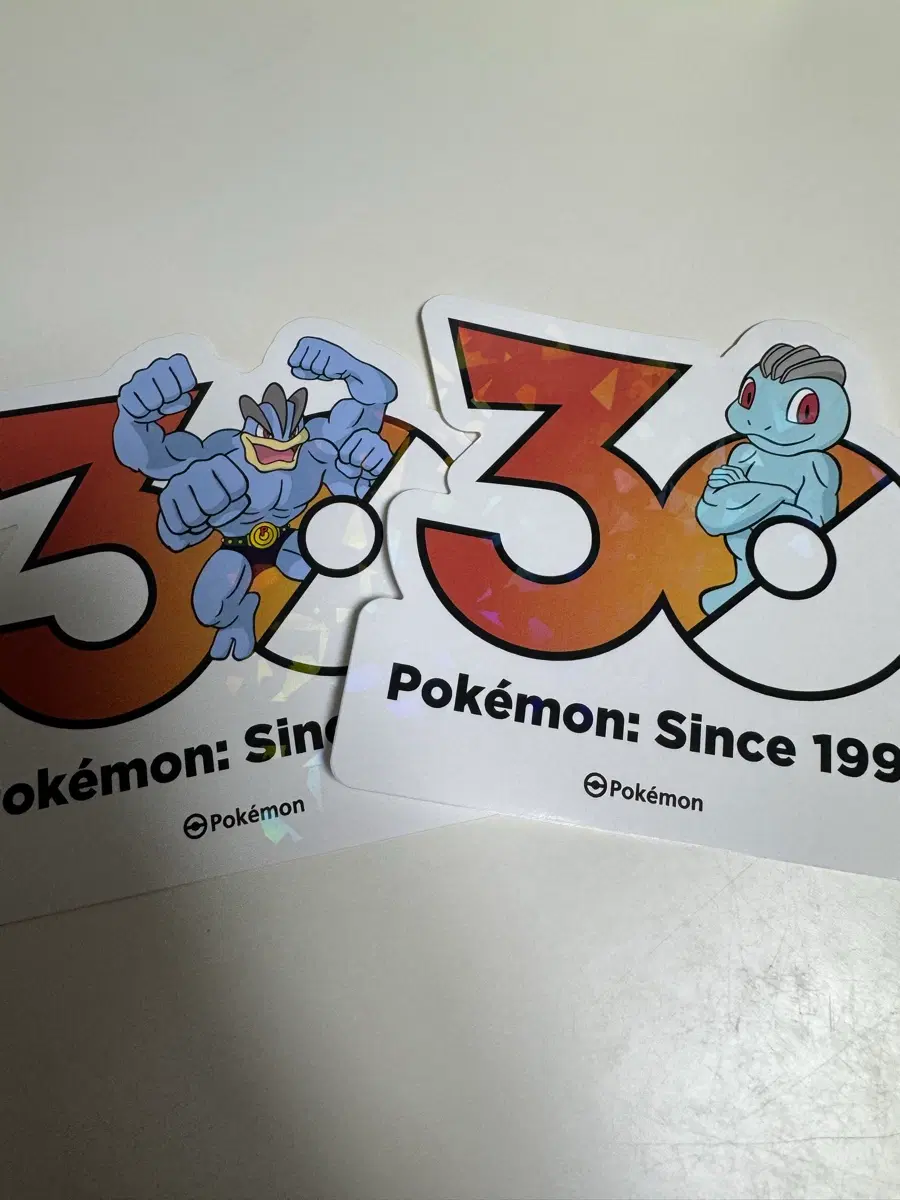 포켓몬 30주년 로고 스티커 알통몬 괴력몬 세트