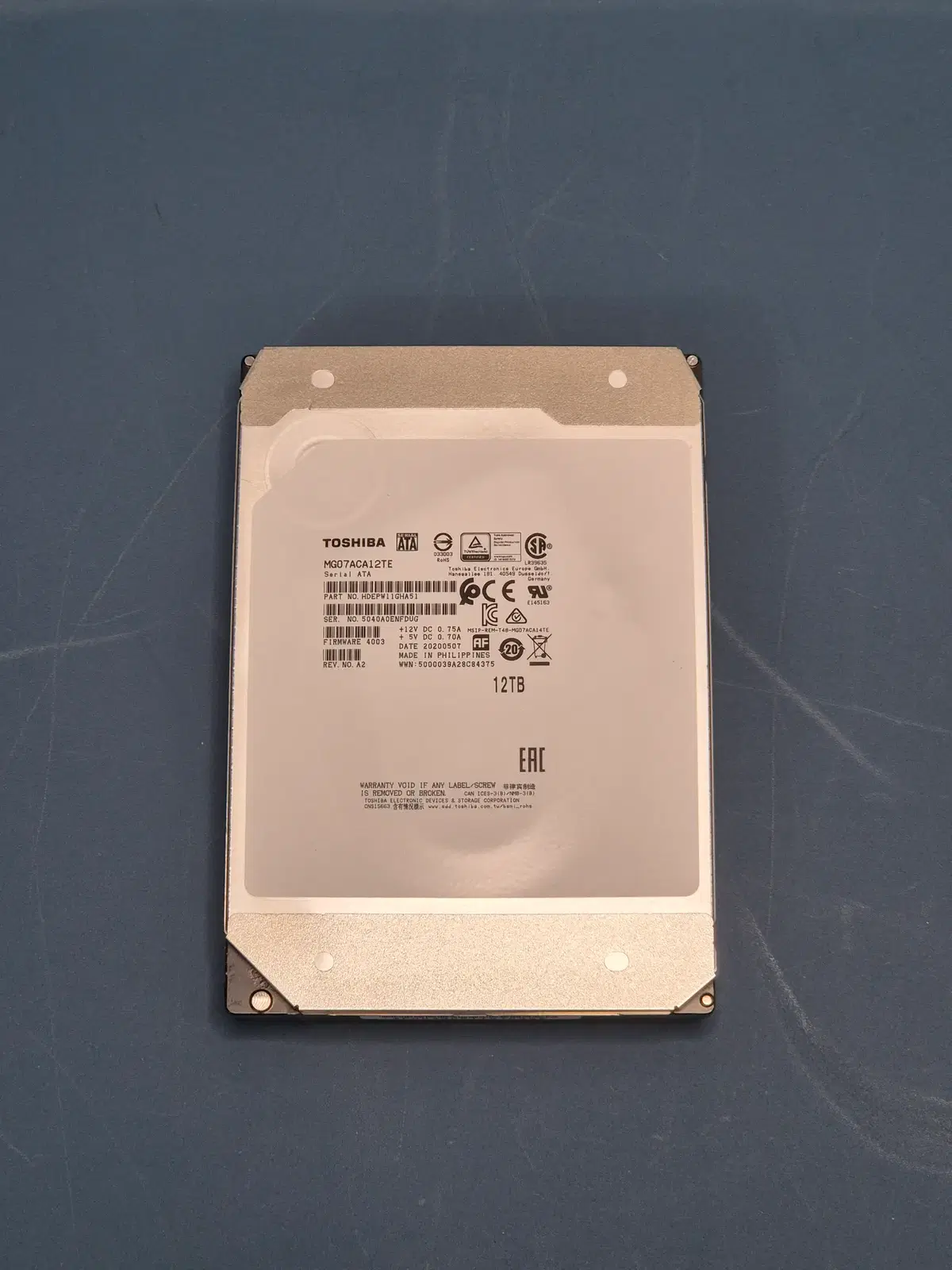 도시바 12TB HDD SATA (크리스탈인포 주의 정상작동)