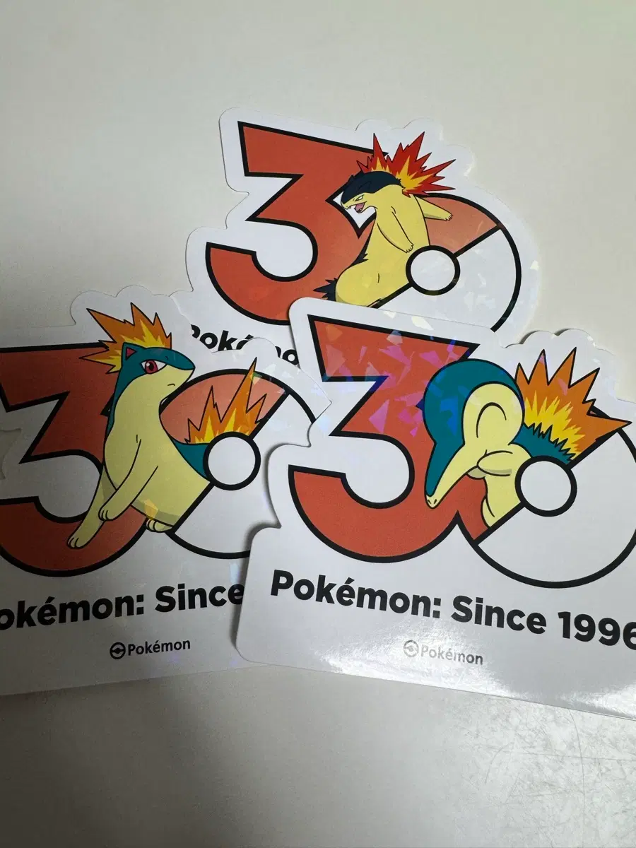 포켓몬 30주년 로고 스티커 브케인 마그케인 블레이범 세트