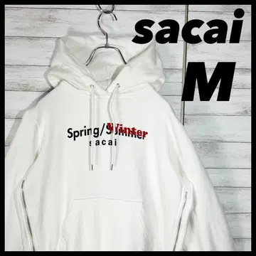sacai 후드티 가로 지퍼 후디 화이트 M 사카이