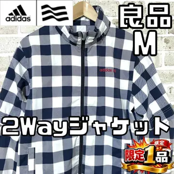 [ 선착순 ] 아디다스 골프 남성용 2Way 자켓 M 체크 무늬