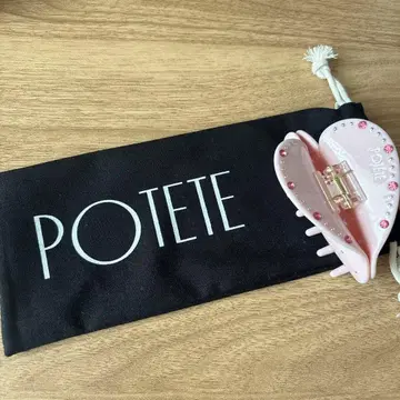 POTETE 하트 헤어 클립 핑크