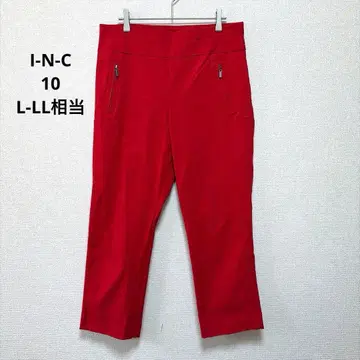 INC 하의 스트레이트 크롭 팬츠 레드 10 외출
