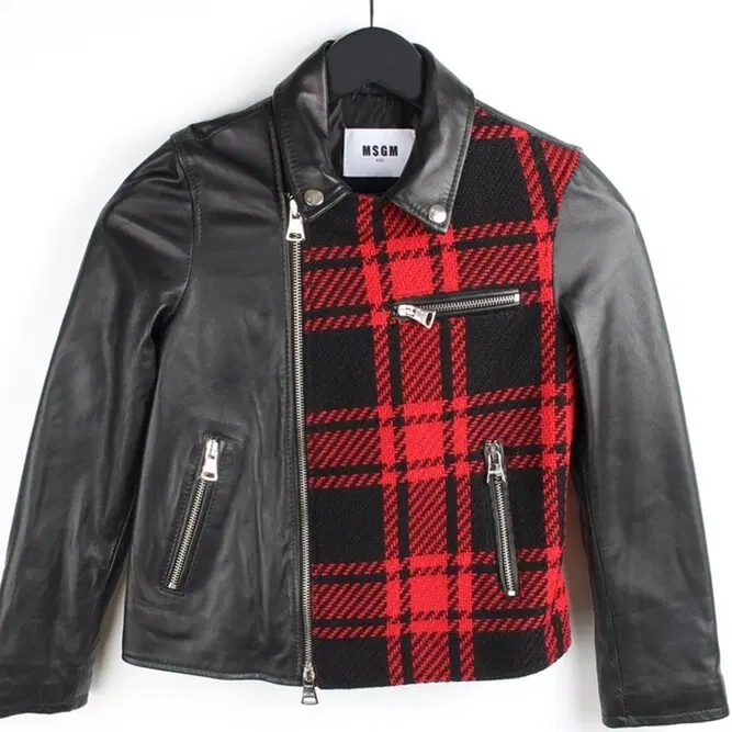 [정품/당일출고] MSGM 자수 키즈 레더 가죽 자켓 10Y