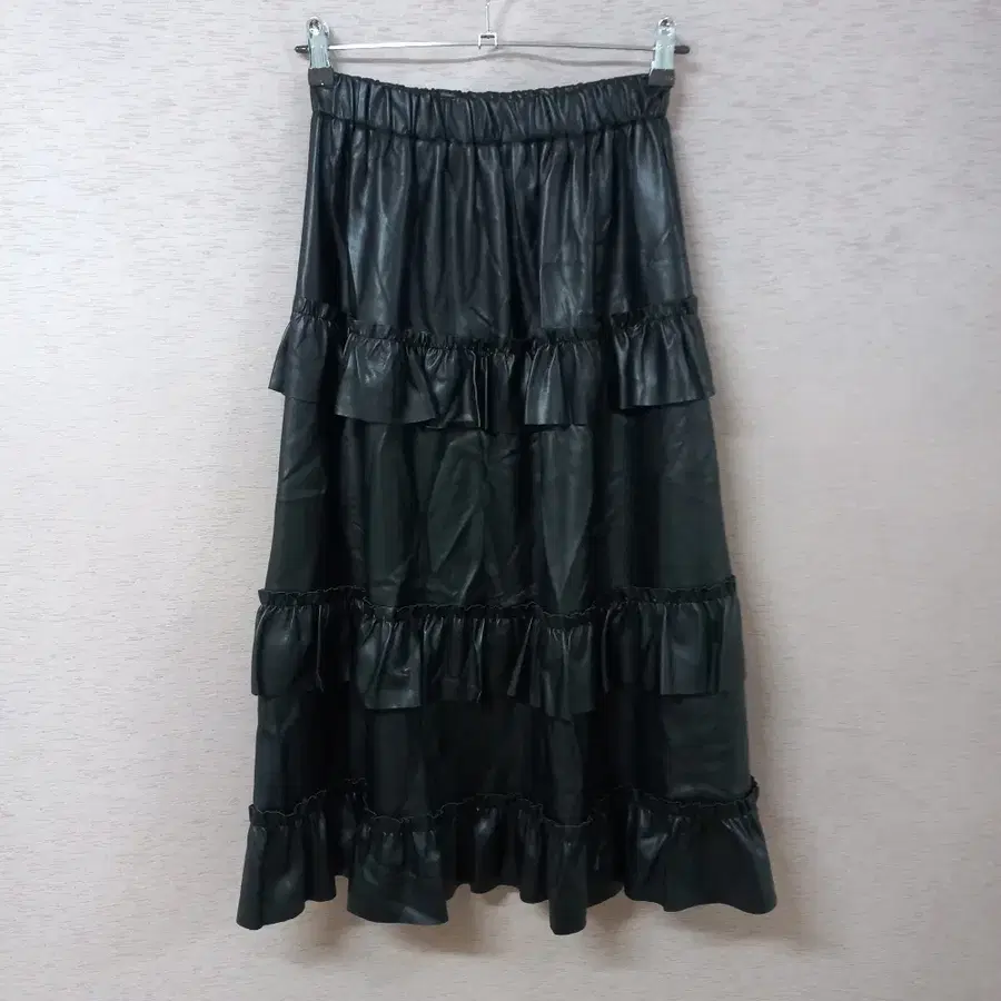 B8-20/블랙 인조가죽 스커트 가을겨울 여성