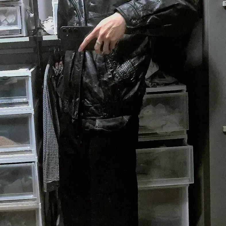 꼬레모 빈티지 카우하이드 레더자켓