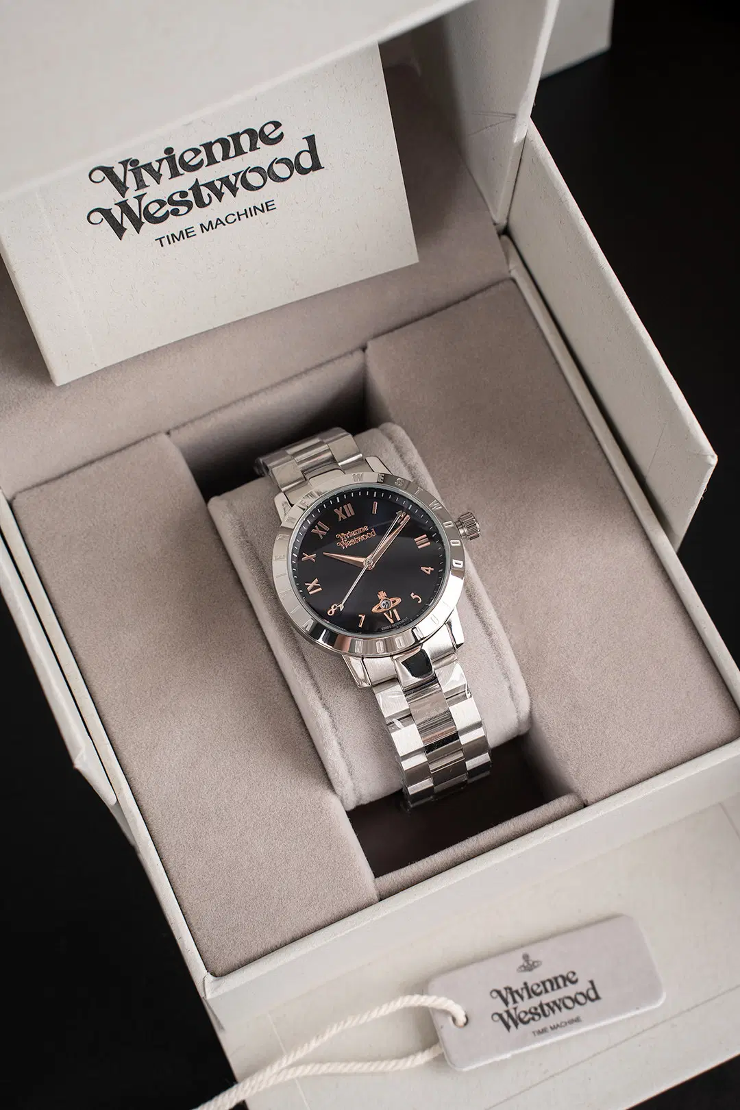 비비안웨스트우드 블룸즈버리 34mm 실버 블랙