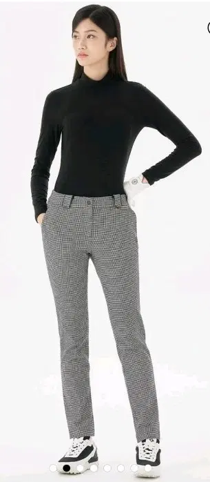 빈폴골프 스트레이트 체크 팬츠 블랙