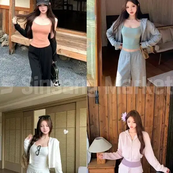 [빠른발송] 오오티세트 후드집업 팬츠 패드나시 트레이닝
