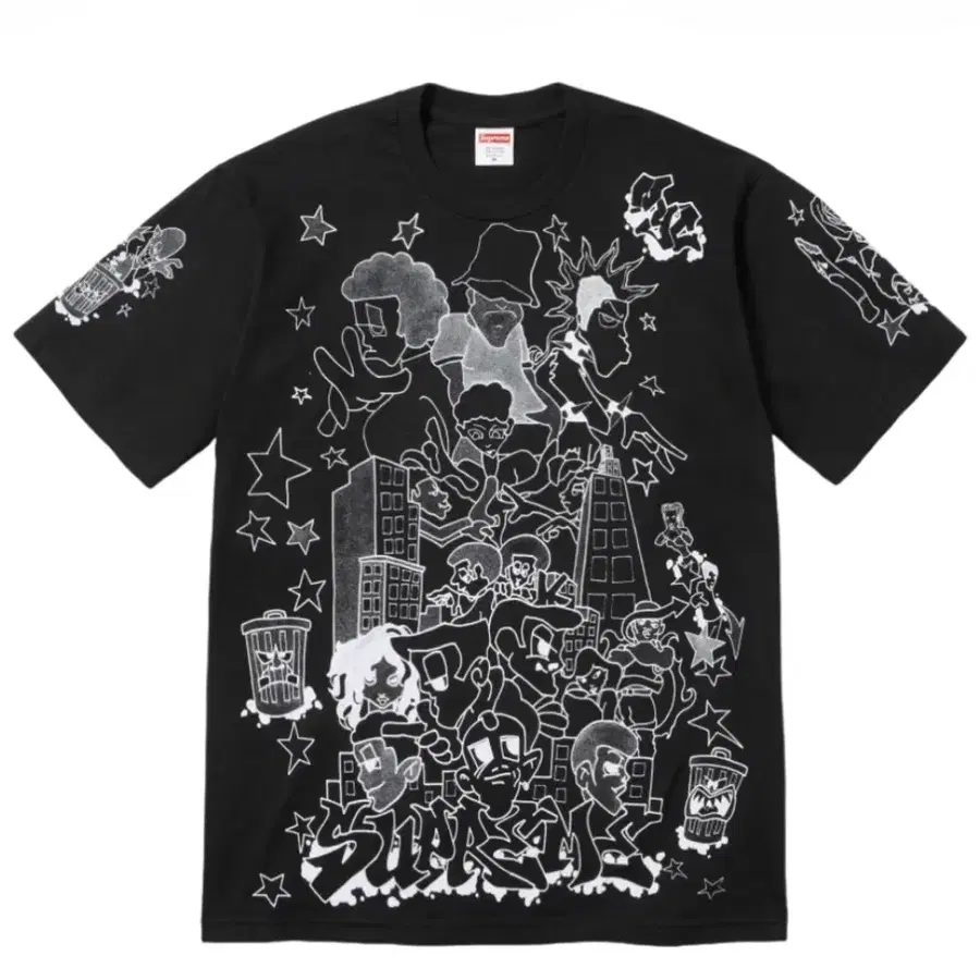 [XL] supreme 슈프림 다운타운 반팔 티셔츠 블랙