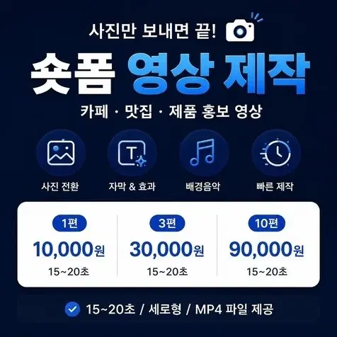 가게.제품 사진으로 숏폼 영상 만들어드립니다