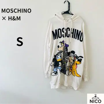 [ 콜라보 ] MOSCHINO x H&M 디즈니 후드티 화이트 S