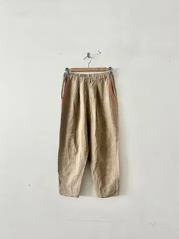 jestilo 린넨 이지 테이퍼드 팬츠 베이지