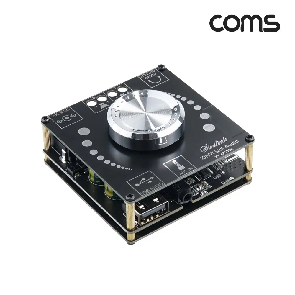딜러가격(새상품)[IH644] Coms HiFi 블루투스 오디오 앰프 2채널 초소형 100W+100W 사운드 북쉘프스피커전용