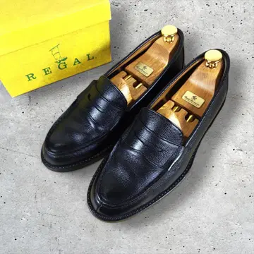 REGAL 리갈 679 슈렁큰 가죽 코인 로퍼 블랙 24cm