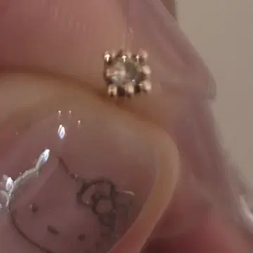 14kラフダイアピアスピンクゴールド