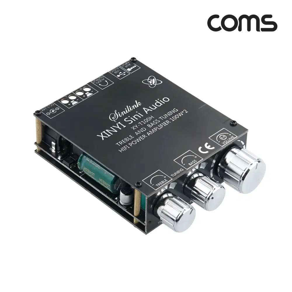 딜러가격(새상품)[IH646] Coms HiFi 블루투스 오디오 앰프 2채널 소형 100W+100W TREBLE BASS 북쉘프스피커전용