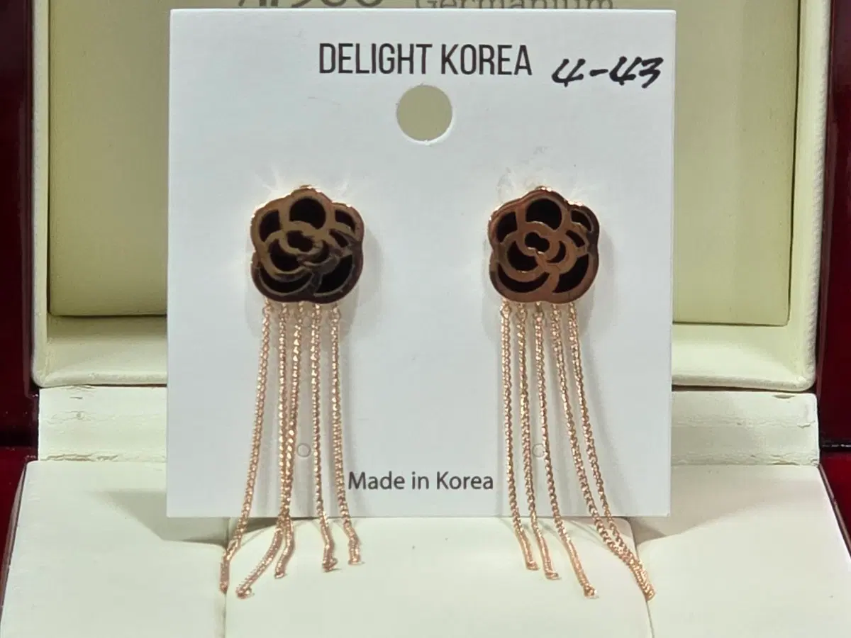 925은침 꽃 모양 펜던트 귀걸이