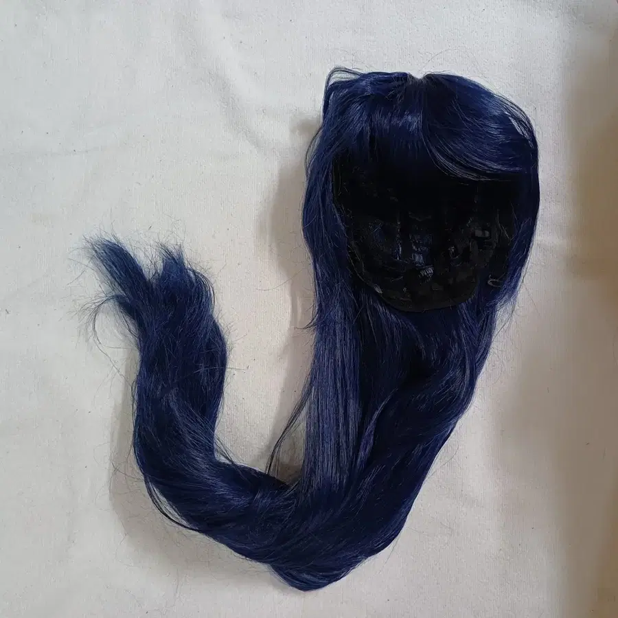 블루블랙 긴 생머리가발 코스프레 러브라이브 우미