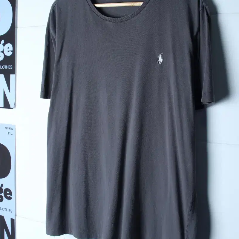 (L-XL) 폴로 랄프로렌 반팔 티셔츠 USA 차콜 무지-H37038