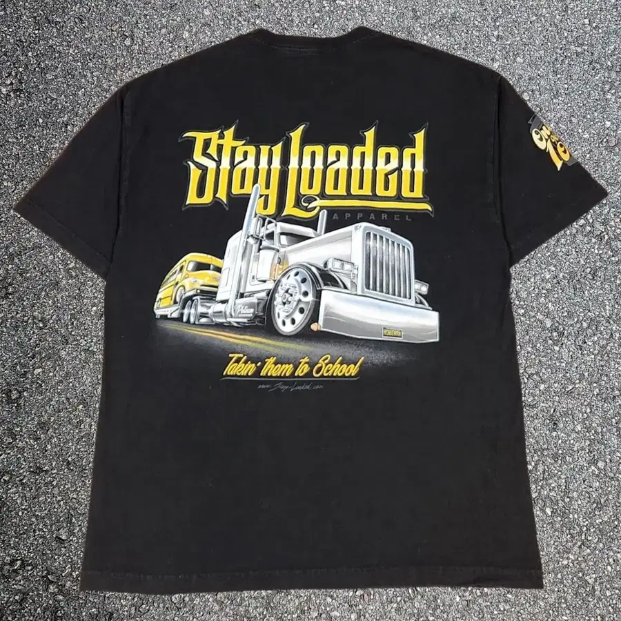 미국 빈티지 StayLoaded 아메리칸트러커 빅로고 티셔츠 L