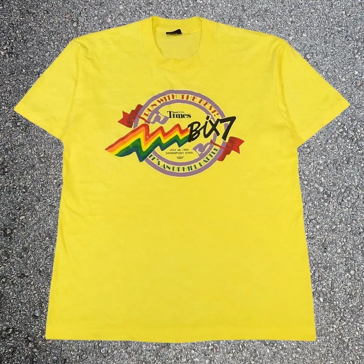 90s Made In USA 베스트 마라톤 그래픽 티셔츠 L
