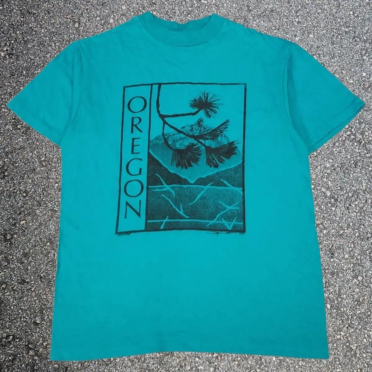 90s Made In USA 오레곤 소나무 빈티지 그래픽 티셔츠 M