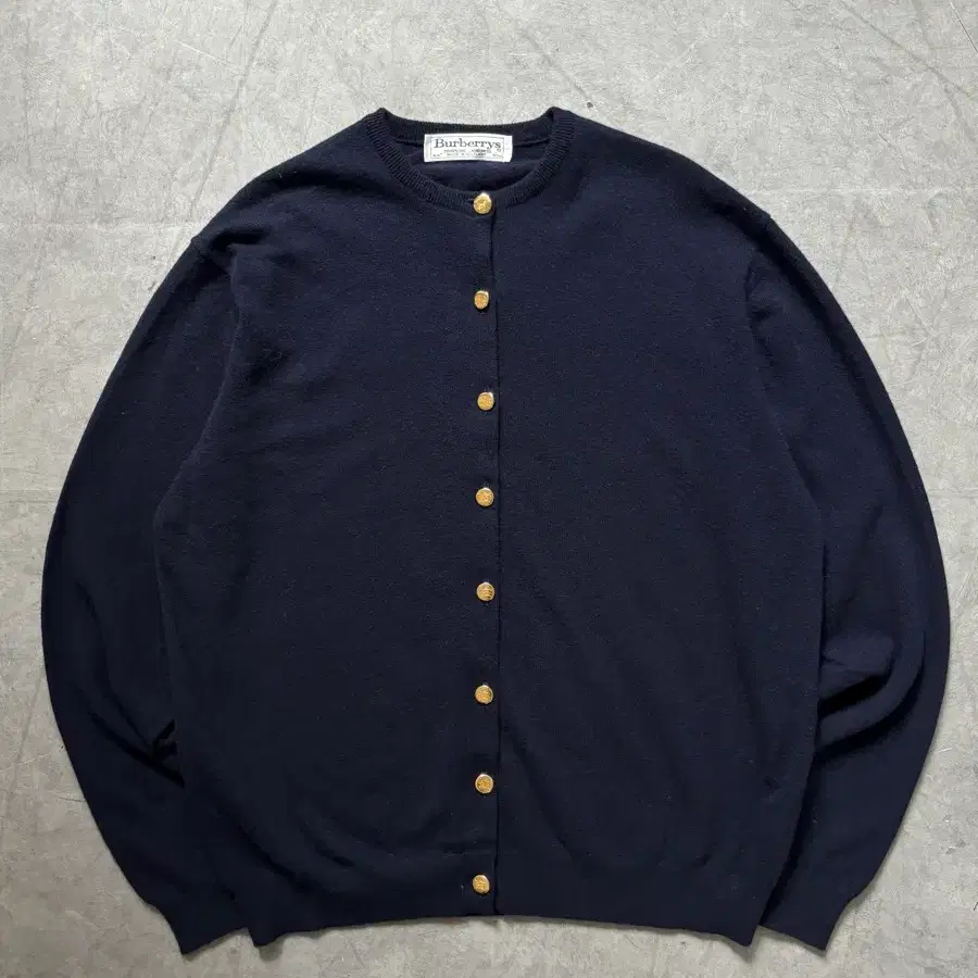 Burberry 버버리 램스울 네이비 울 금장 가디건