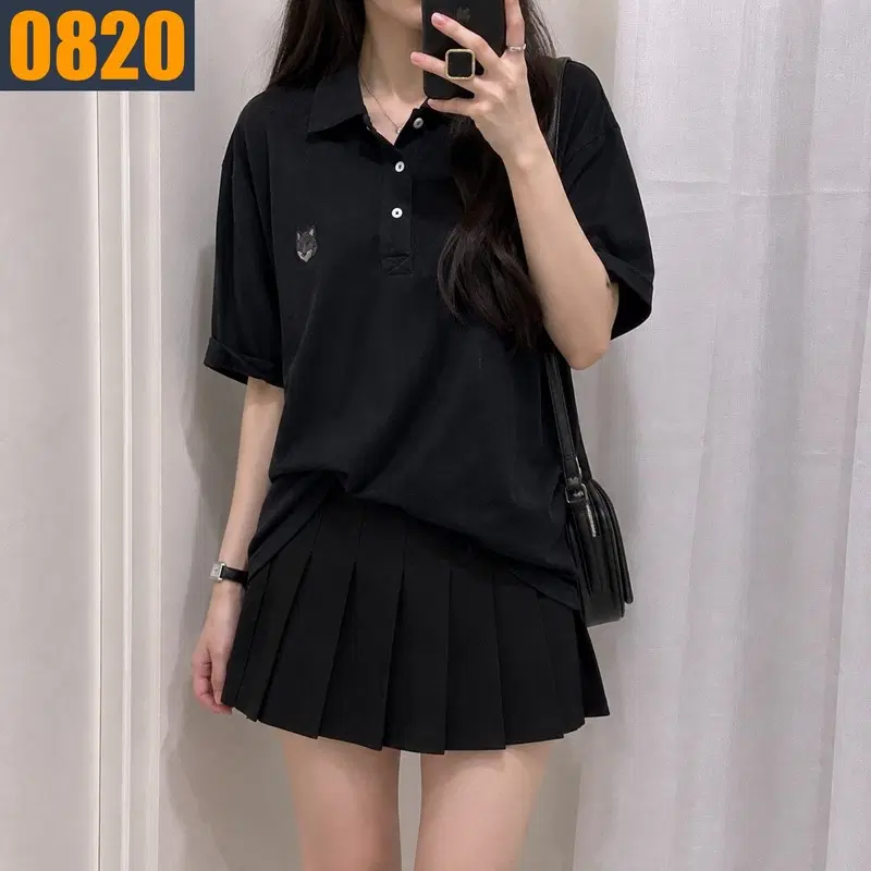105 메종키츠네 폭스헤드 카라 티셔츠
