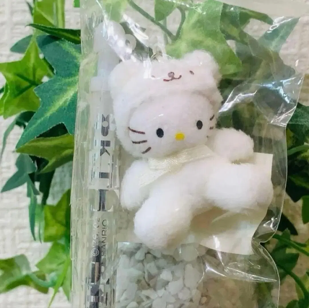 산리오 레트로 고전 키티 화이트 곰 베어 인형 달린 볼펜