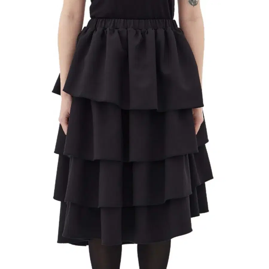 복복 bocbok FLORAL CAN CAN SKIRT (BLACK)