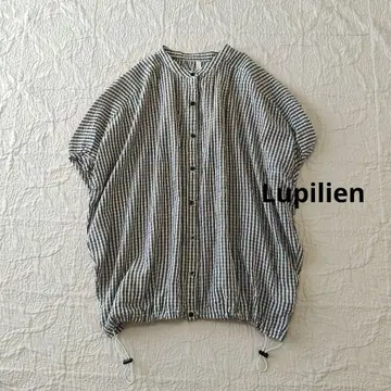 [ 미사용 새상품 ] Lupilien 드로 코드부 깅엄 체크 블라우스