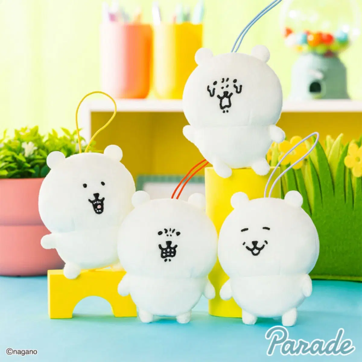(4종 세트) 나가노 농담곰 투성이 쿠마다라케 마스코트 인형