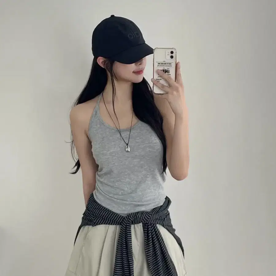 @1회 착용@ 에이블리 통통 홀터넥 끈 나시 판매