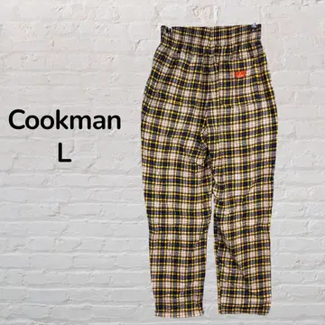 [ Cookman ] 쿡맨 체크 무늬 기모 셰프 팬츠 멀티 컬러 L