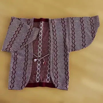 쇼와 레트로 털실 겉옷 팥색