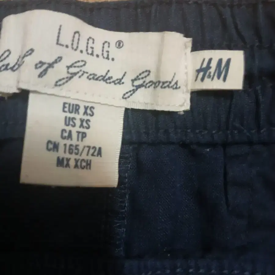 H&M 고무줄 일자슬렉스/마면혼용/남색