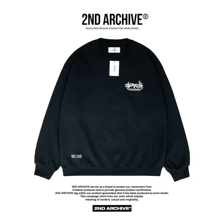 2nd ARCHIVE 세컨아카이브 메인사인로고맨투맨(남여공용)