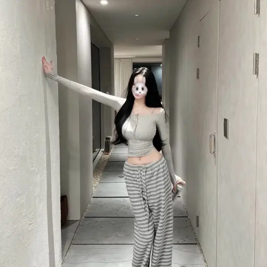글램니 허그 스트라이프 팬츠