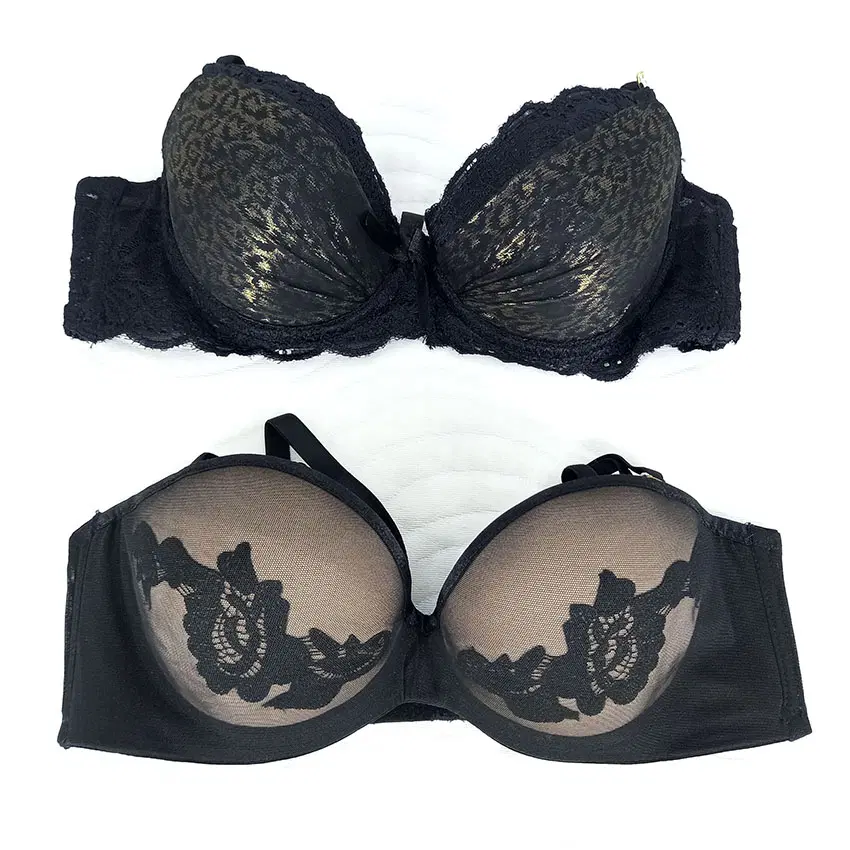 댑 호피 블랙&레이스 블랙 와이어브라75A (HU46529)