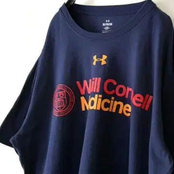 언더아머 Weill Cornell 셔츠 XL 네이비 구제 의류