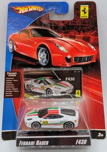 MATTEL FERRARI RACER HOTWHEELS F430 (화이트/레드/그린) M9849