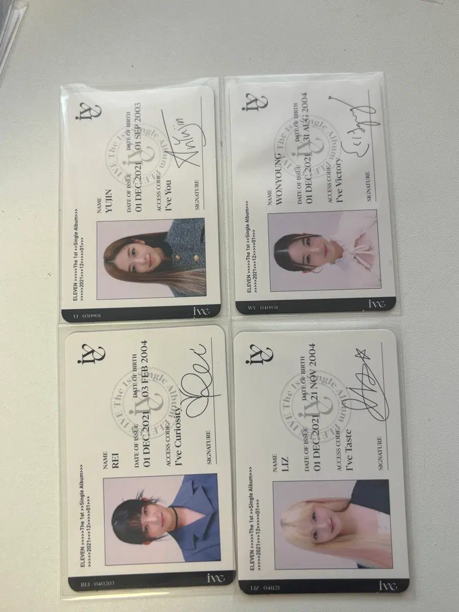 아이브 일레븐 아이디카드 원영유진레이