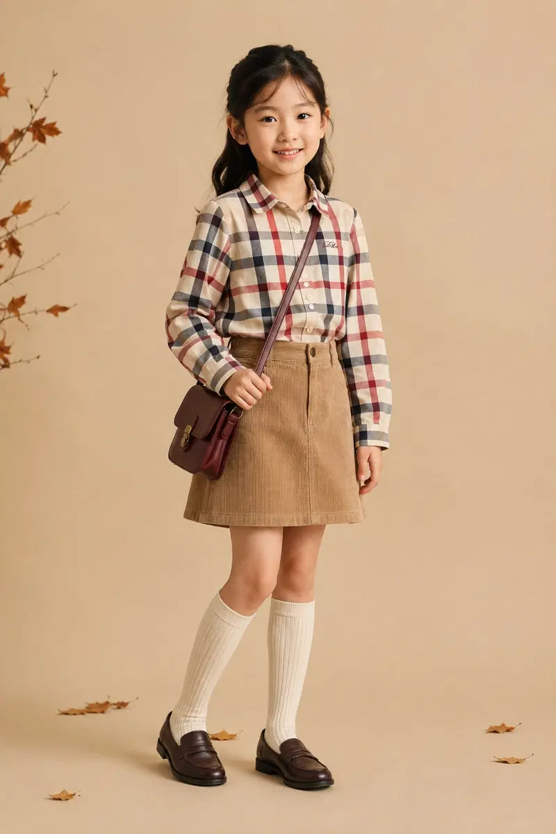 130사이즈 닥스키즈리틀 체크 카라남방셔츠정품