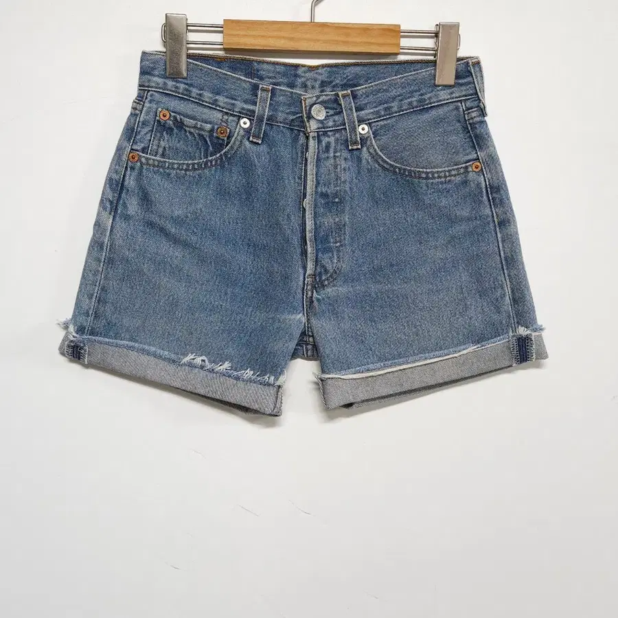 리바이스 LEVI'S 501 [44~55] 중청 컷오프 롤업 데님 쇼츠