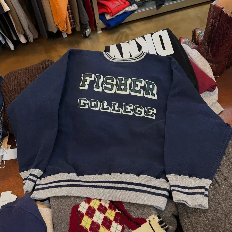 90S 챔피온 리버스위브 FISHER COLLEGE 스웻셔츠 L