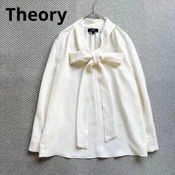 새상품급 Theory TIE SCARF TOP CS 보타이 블라우스