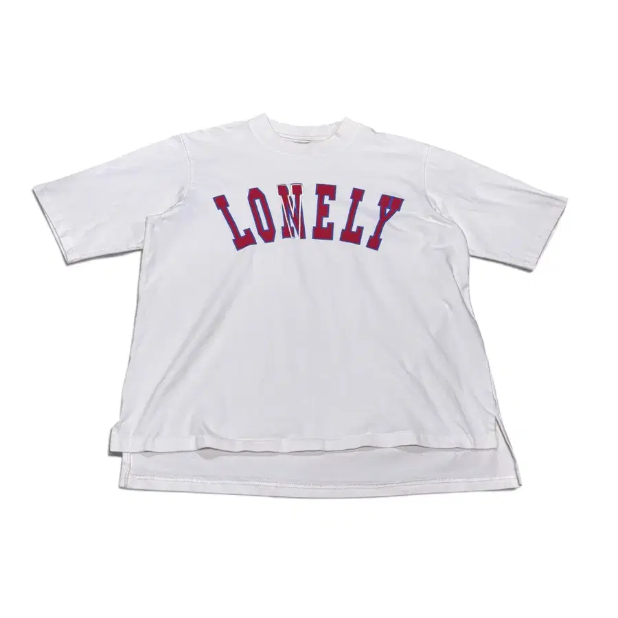 M 노앙 화이트 LONELY LOVELY 크루넥 반팔티